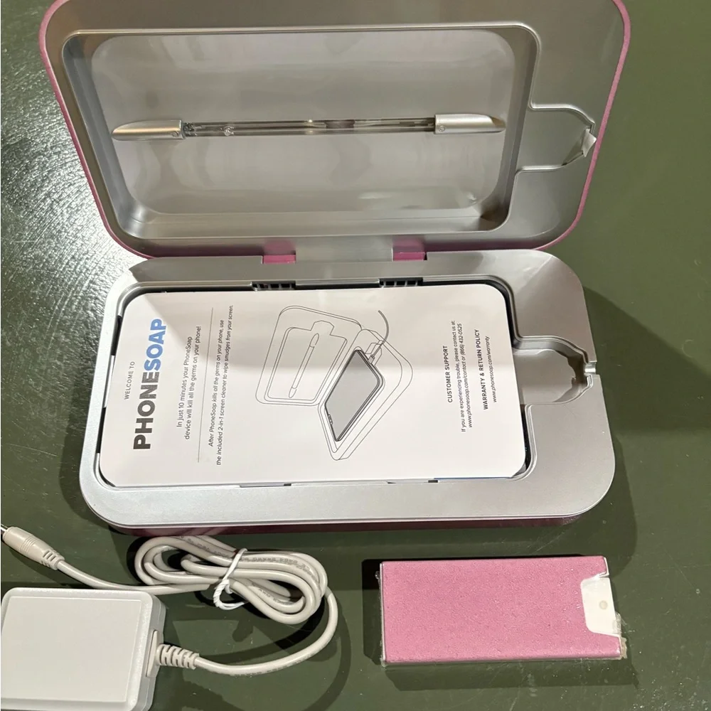 NIB PhoneSoap v.3 Orchid Pink UV Cell Phone Sanitizer and Charger Kills Germs!